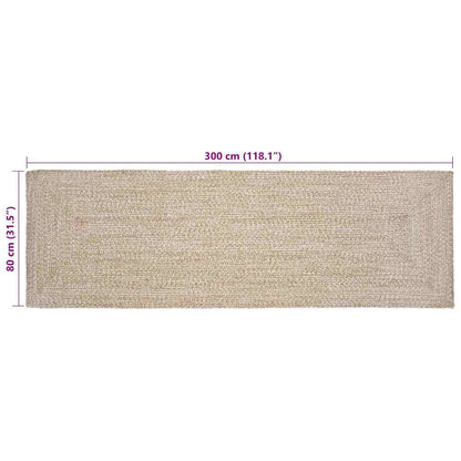 vidaXL Area Rugs Natural and White 80 x 300 cm Jute