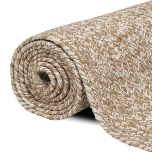 vidaXL Area Rugs Natural and White 100 x 200 cm Jute