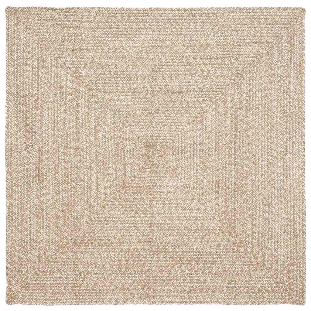 vidaXL Area Rugs Natural and White 120 x 120 cm Jute