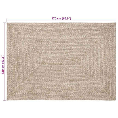 vidaXL Area Rugs Natural and White 120 x 170 cm Jute