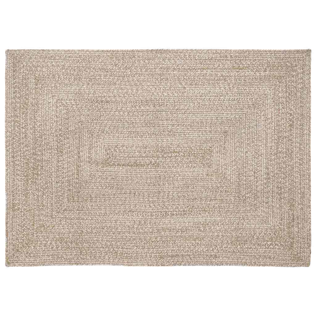 vidaXL Area Rugs Natural and White 140 x 200 cm Jute