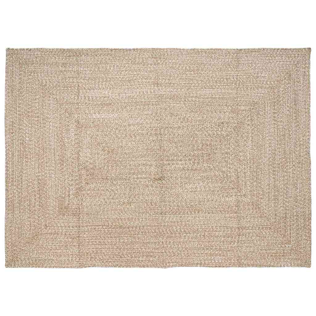 vidaXL Area Rugs Natural and White 160 x 230 cm Jute