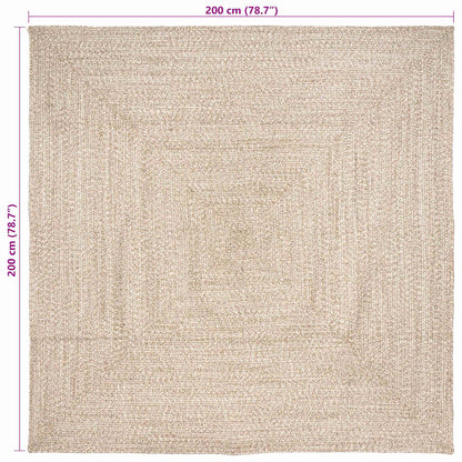 vidaXL Area Rugs Natural and White 200 x 200 cm Jute