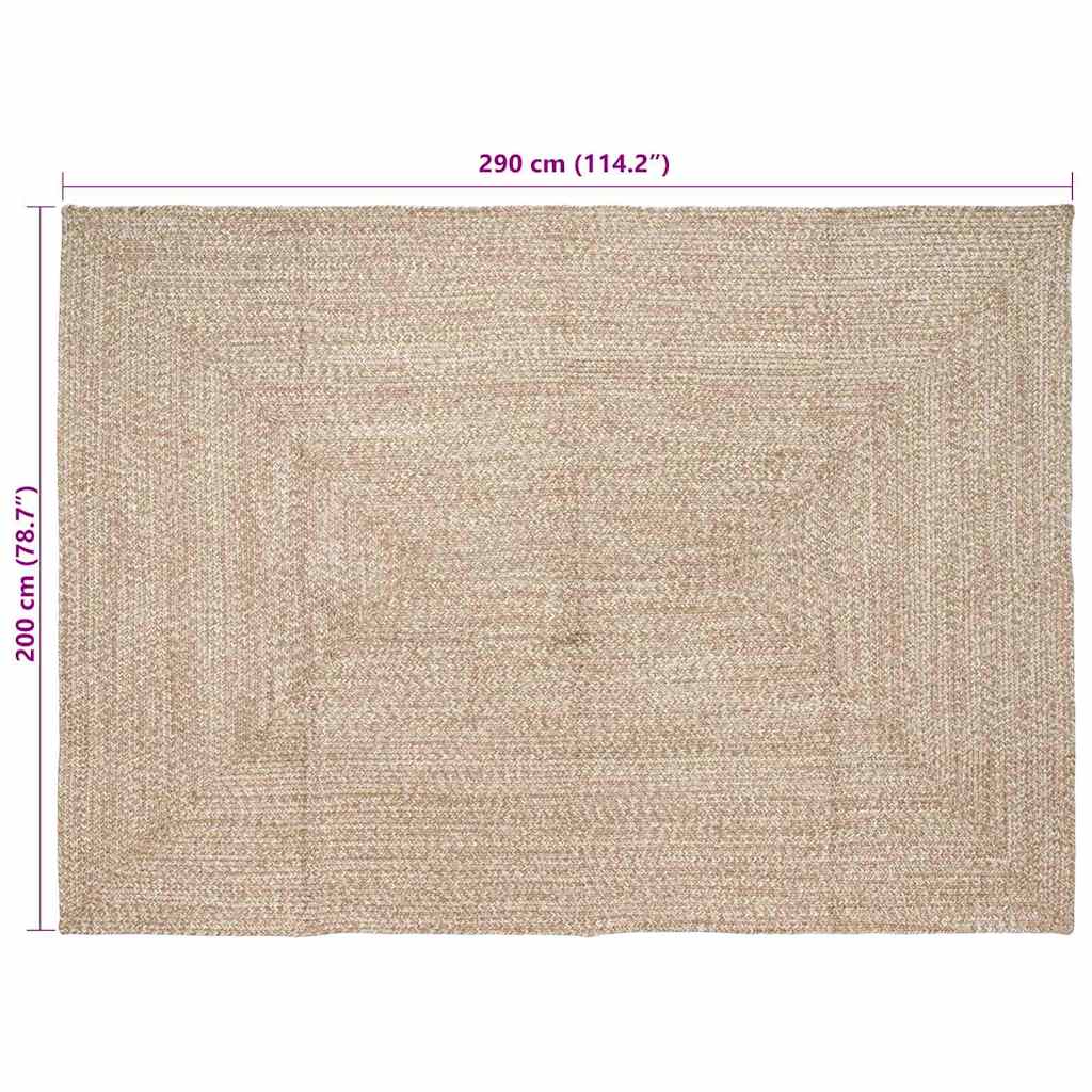 vidaXL Area Rugs Natural and White 200 x 290 cm Jute