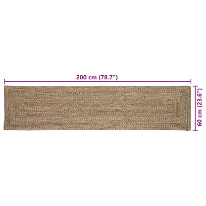 vidaXL Area Rugs Natural and Black 60 x 200 cm Jute