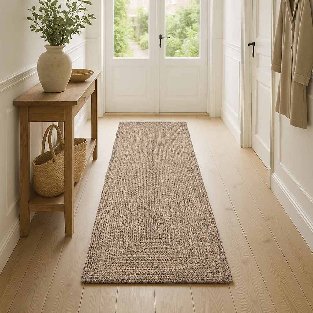 vidaXL Area Rugs Natural and Black 80 x 250 cm Jute