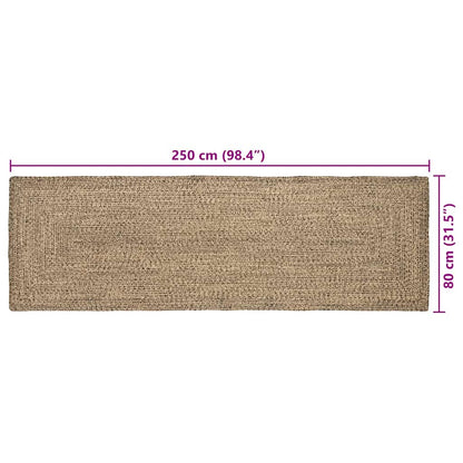 vidaXL Area Rugs Natural and Black 80 x 250 cm Jute