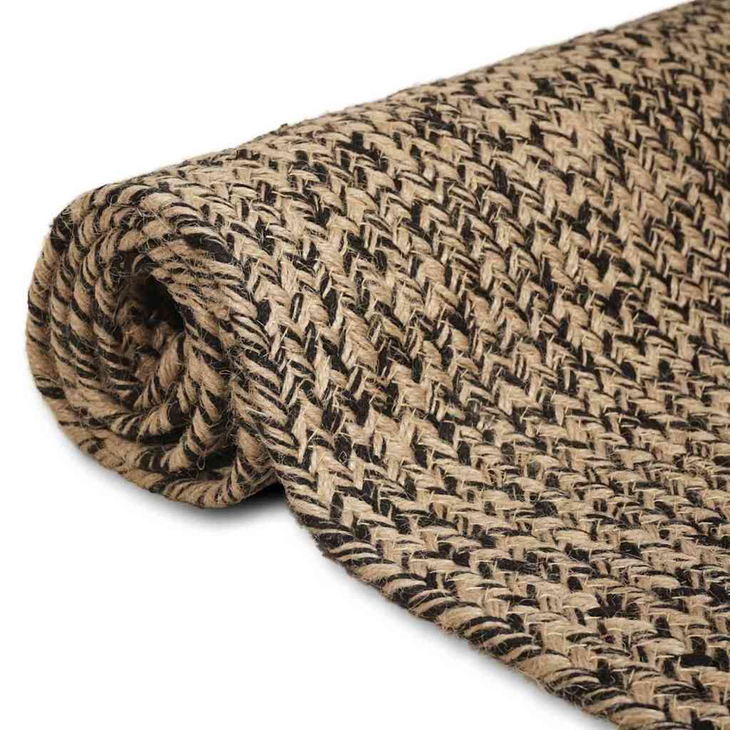 vidaXL Area Rugs Natural and Black 100 x 200 cm Jute