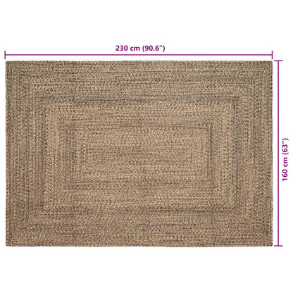 vidaXL Area Rugs Natural and Black 160 x 230 cm Jute