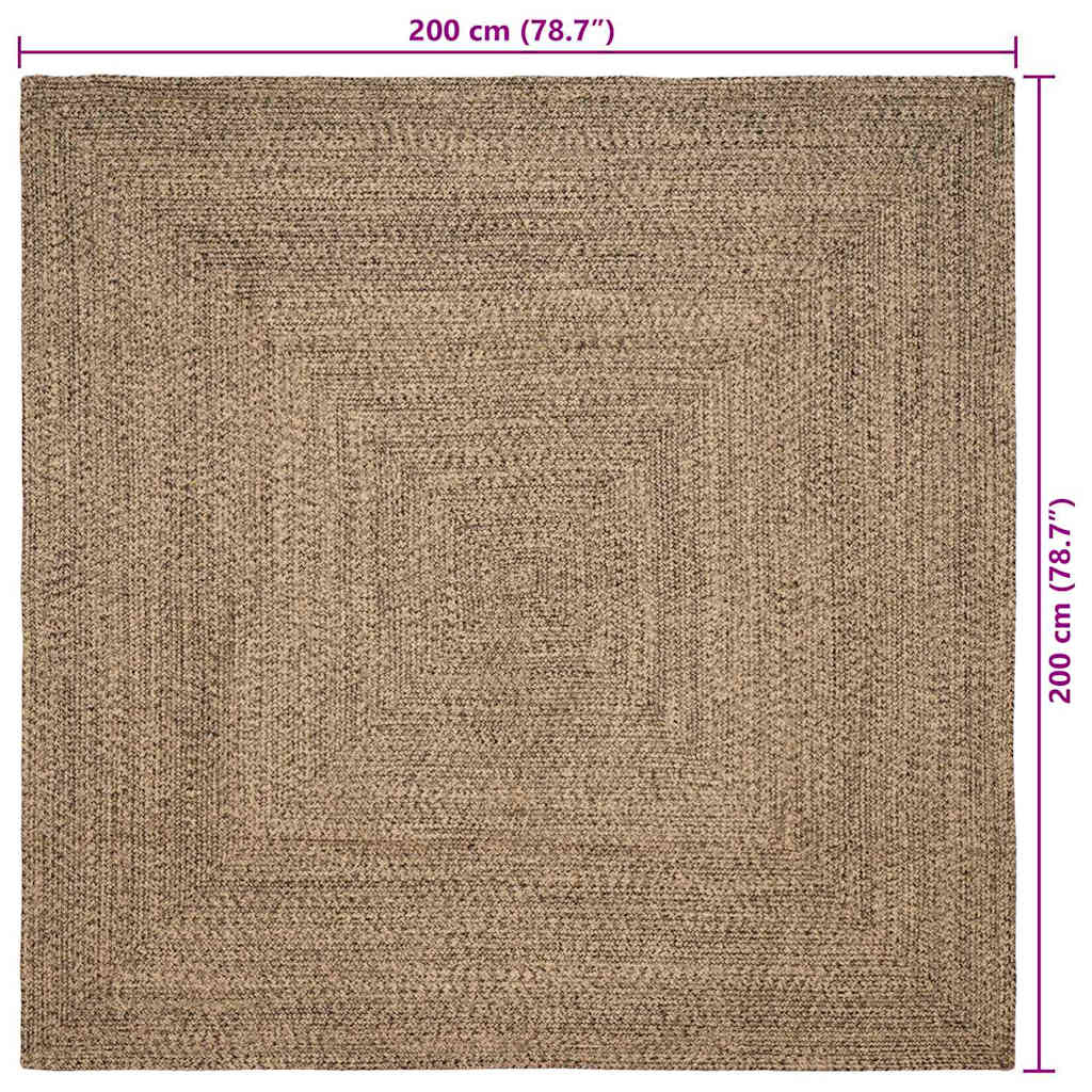 vidaXL Area Rugs Natural and Black 200 x 200 cm Jute