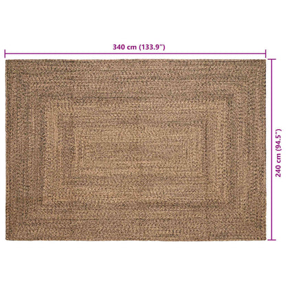 vidaXL Area Rugs Natural and Black 240 x 340 cm Jute
