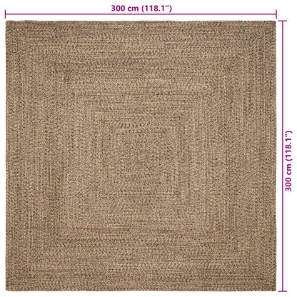 vidaXL Area Rugs Natural and Black 300 x 300 cm Jute