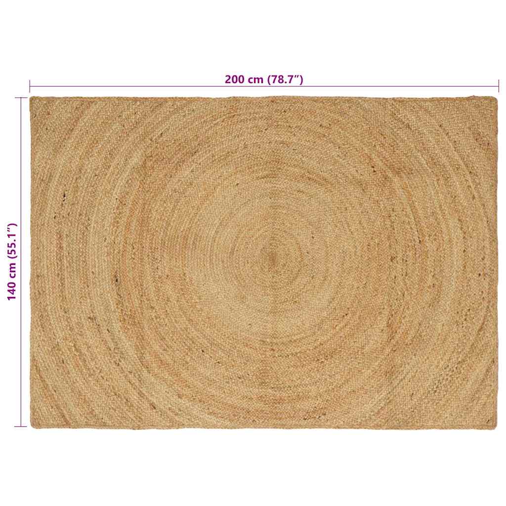 vidaXL Area Rugs Natural 140 x 200 cm Jute