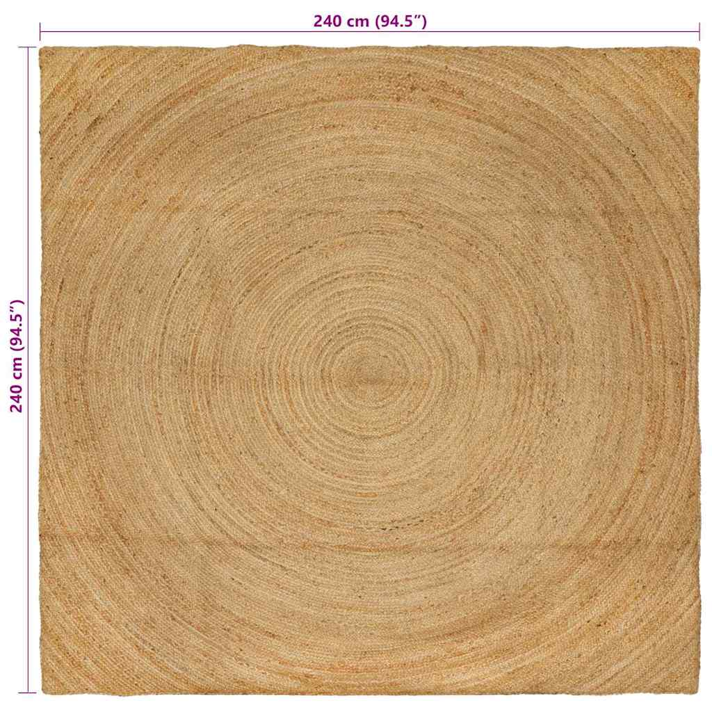 vidaXL Area Rugs Natural 240 x 240 cm Jute