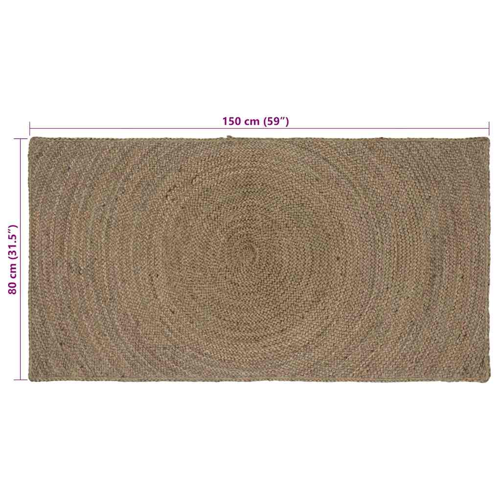 vidaXL Area Rugs Grey 80 x 150 cm Jute