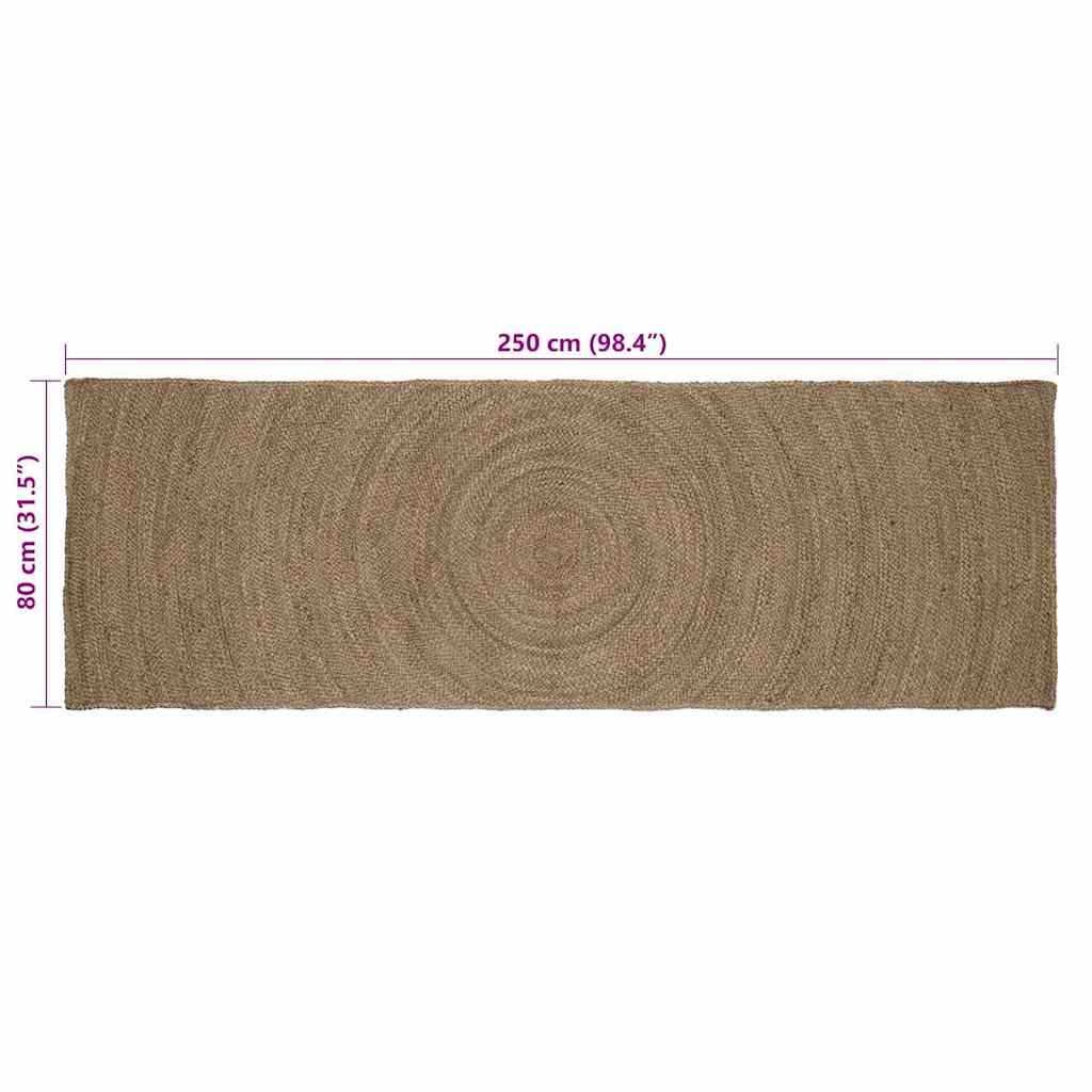 vidaXL Area Rugs Grey 80 x 250 cm Jute