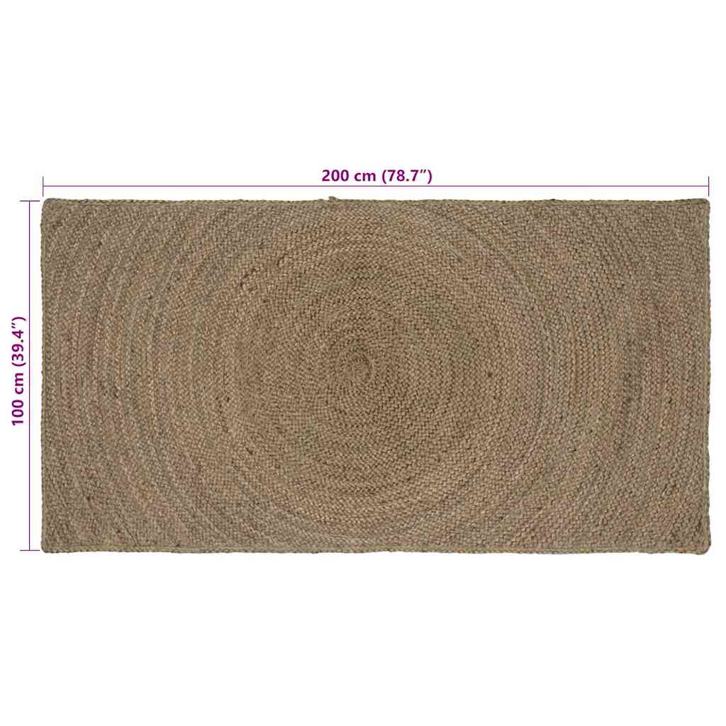 vidaXL Area Rugs Grey 100 x 200 cm Jute