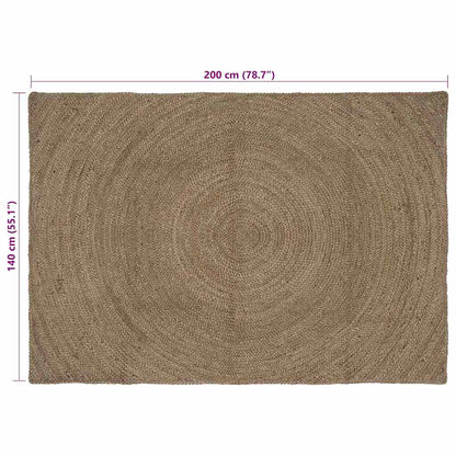 vidaXL Area Rugs Grey 140 x 200 cm Jute