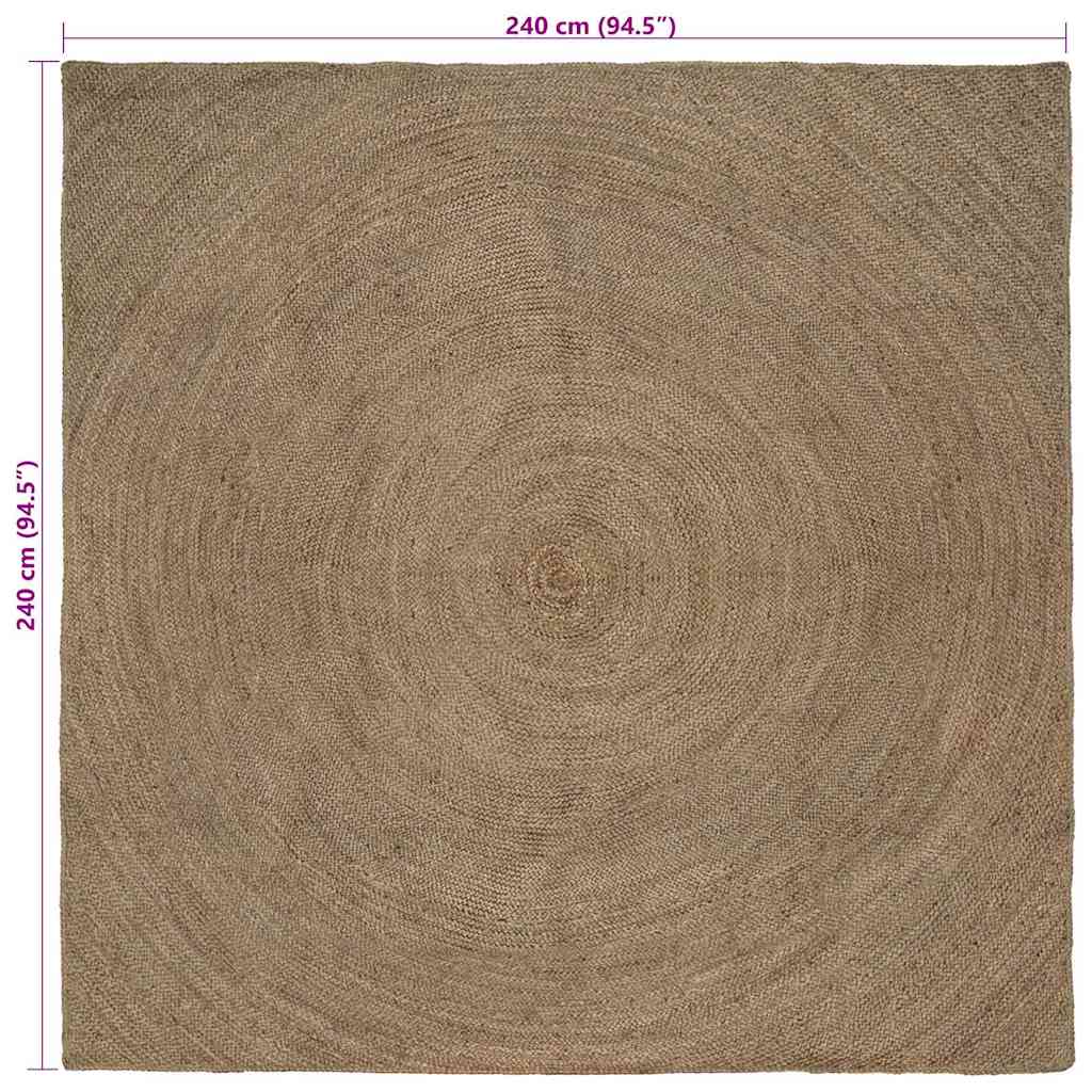 vidaXL Area Rugs Grey 240 x 240 cm Jute
