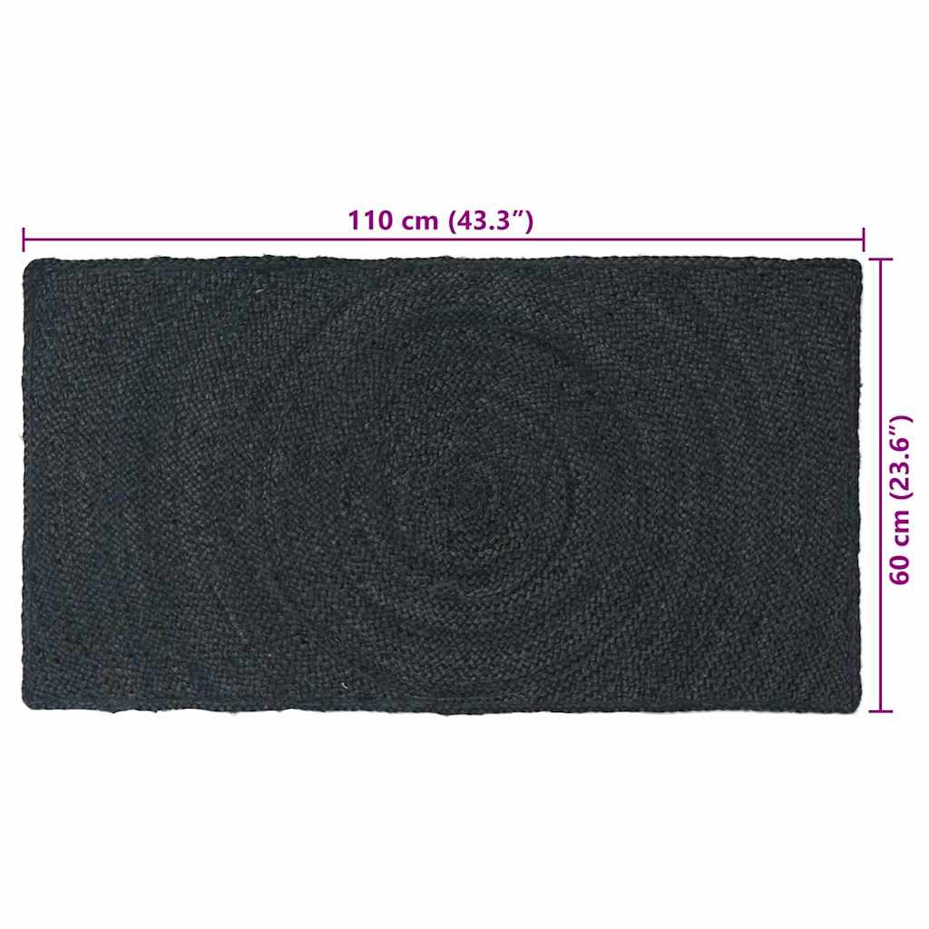 vidaXL Area Rugs Dark Grey 60 x 110 cm Jute