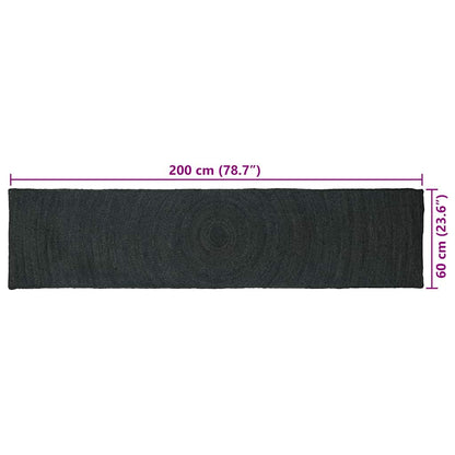 vidaXL Area Rugs Dark Grey 60 x 200 cm Jute