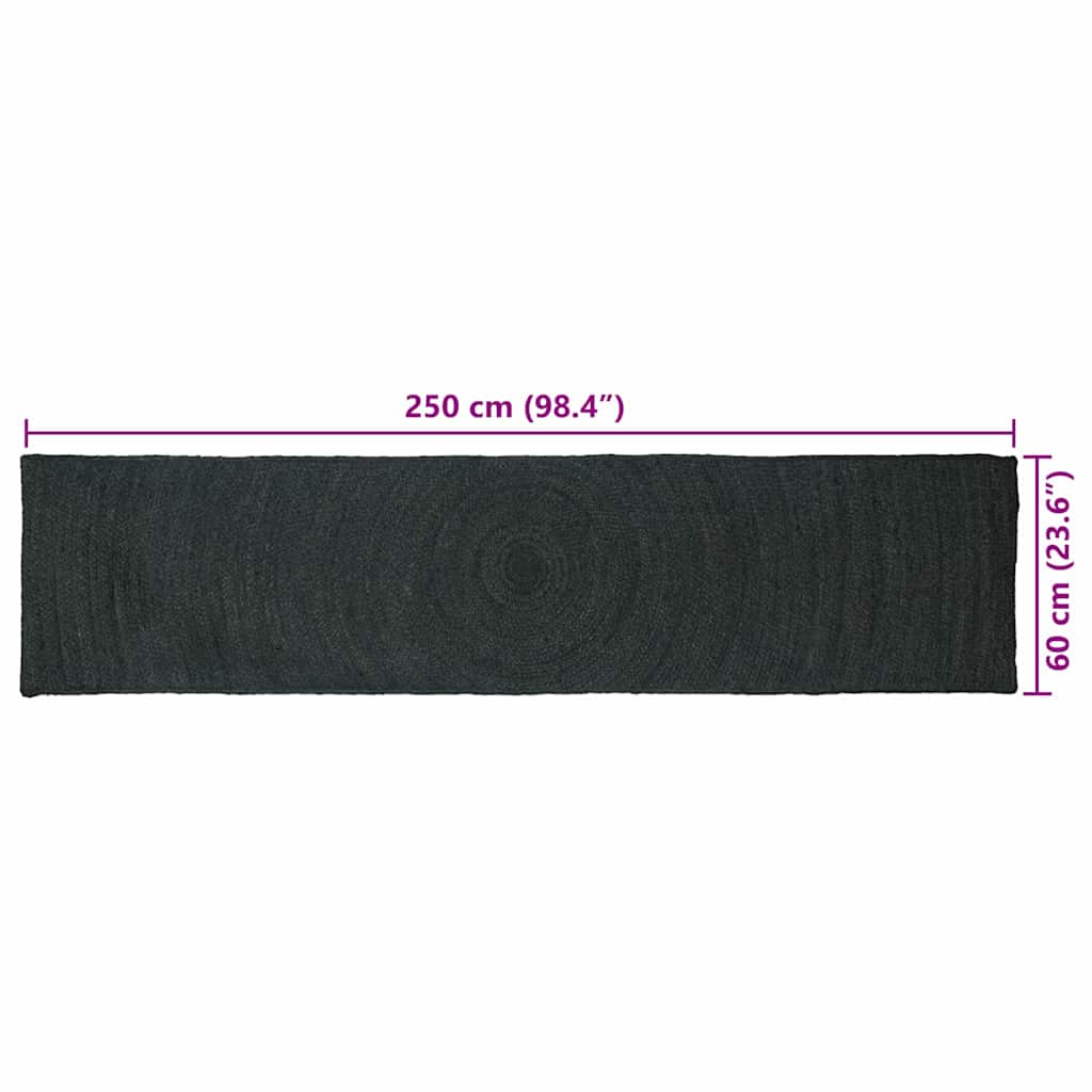 vidaXL Area Rugs Dark Grey 60 x 250 cm Jute