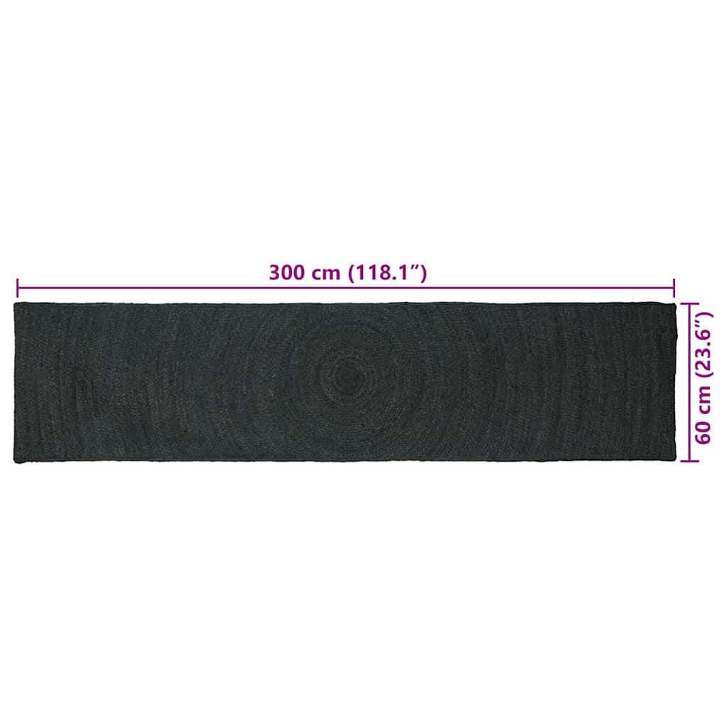 vidaXL Area Rugs Dark Grey 60 x 300 cm Jute