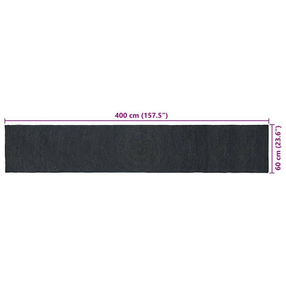 vidaXL Area Rugs Dark Grey 60 x 400 cm Jute
