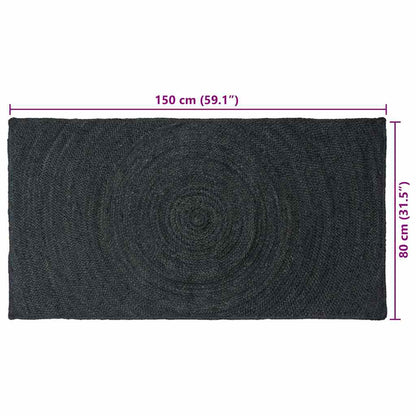 vidaXL Area Rugs Dark Grey 80 x 150 cm Jute