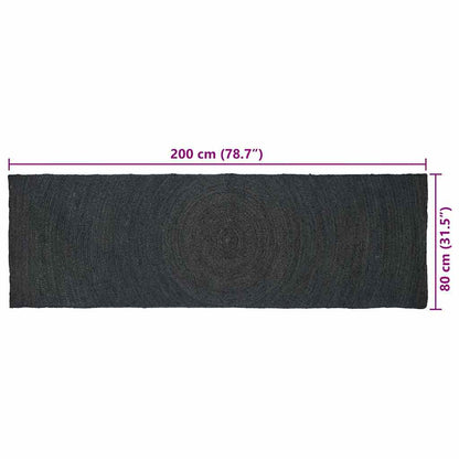 vidaXL Area Rugs Dark Grey 80 x 200 cm Jute