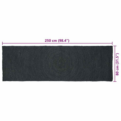 vidaXL Area Rugs Dark Grey 80 x 250 cm Jute