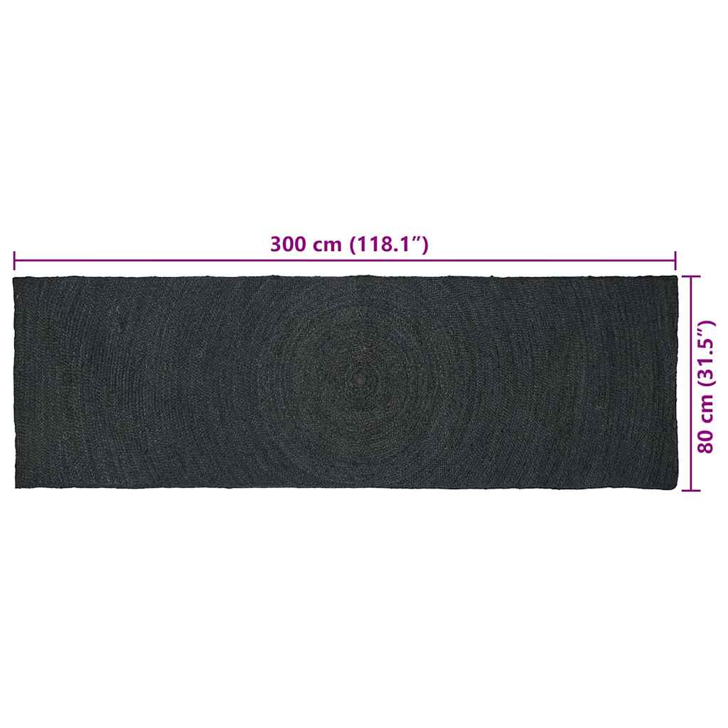 vidaXL Area Rugs Dark Grey 80 x 300 cm Jute