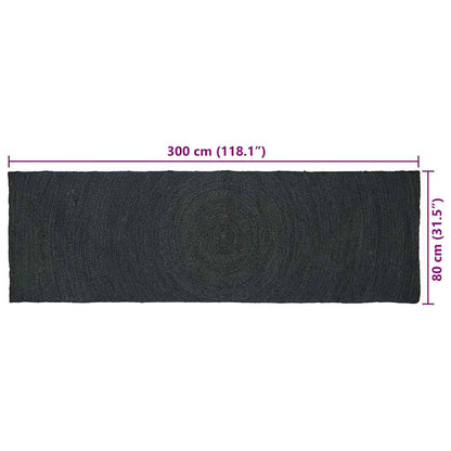 vidaXL Area Rugs Dark Grey 80 x 300 cm Jute
