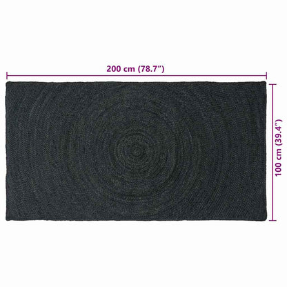 vidaXL Area Rugs Dark Grey 100 x 200 cm Jute