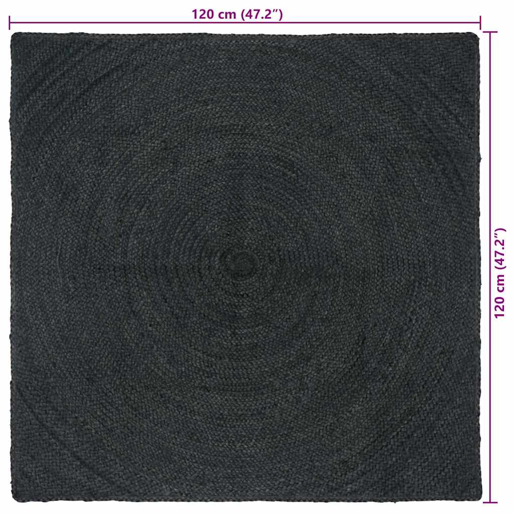 vidaXL Area Rugs Dark Grey 120 x 120 cm Jute