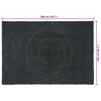 vidaXL Area Rugs Dark Grey 140 x 200 cm Jute