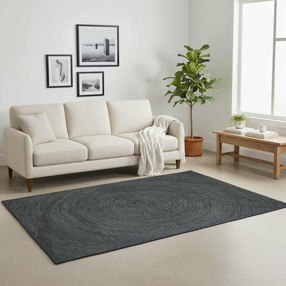 vidaXL Area Rugs Dark Grey 160 x 160 cm Jute