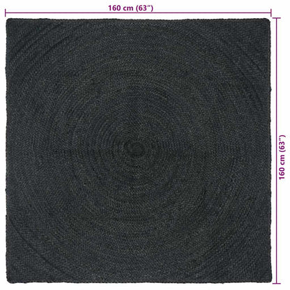 vidaXL Area Rugs Dark Grey 160 x 160 cm Jute