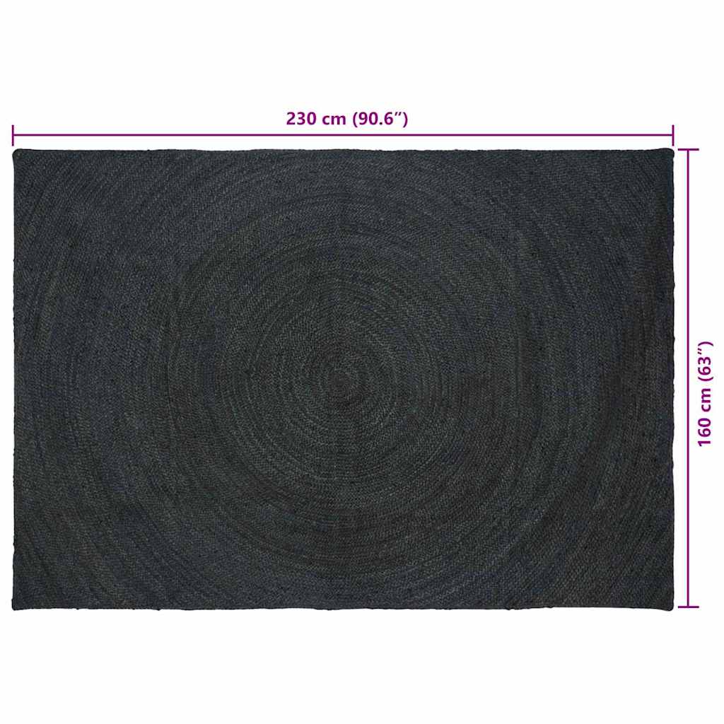 vidaXL Area Rugs Dark Grey 160 x 230 cm Jute
