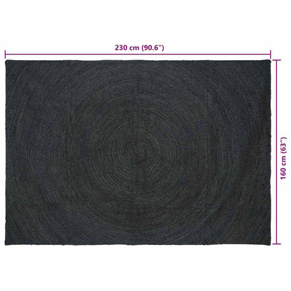 vidaXL Area Rugs Dark Grey 160 x 230 cm Jute