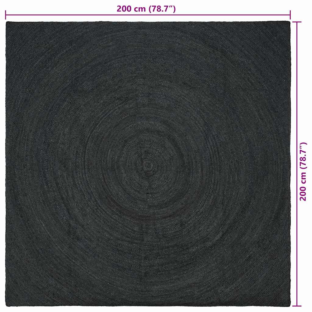 vidaXL Area Rugs Dark Grey 200 x 200 cm Jute