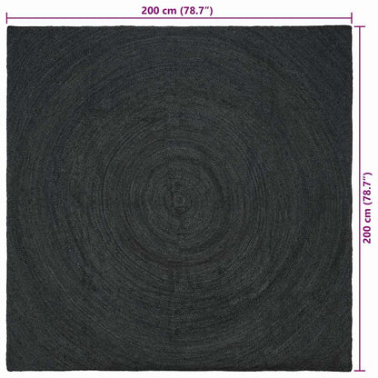 vidaXL Area Rugs Dark Grey 200 x 200 cm Jute