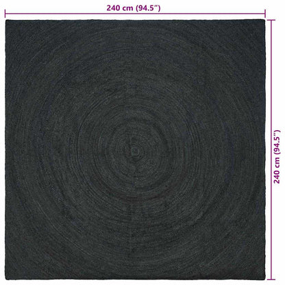vidaXL Area Rugs Dark Grey 240 x 240 cm Jute
