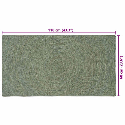 vidaXL Area Rugs Olive Green 60 x 110 cm Jute