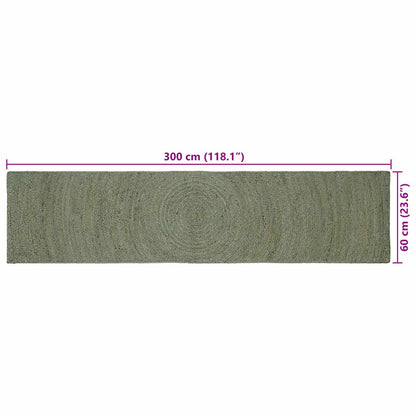 vidaXL Area Rugs Olive Green 60 x 300 cm Jute