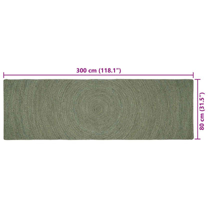 vidaXL Area Rugs Olive Green 80 x 300 cm Jute