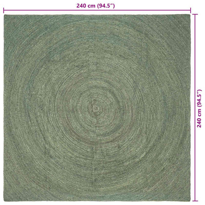 vidaXL Area Rugs Olive Green 240 x 240 cm Jute
