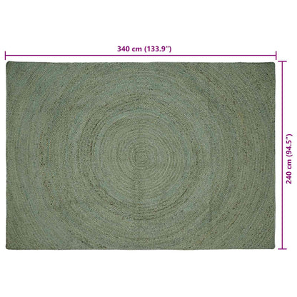 vidaXL Area Rugs Olive Green 240 x 340 cm Jute