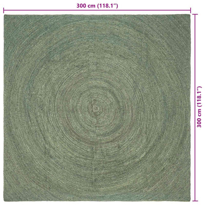 vidaXL Area Rugs Olive Green 300 x 300 cm Jute