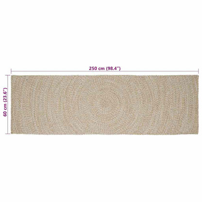 vidaXL Area Rugs Natural and White 60 x 250 cm Jute